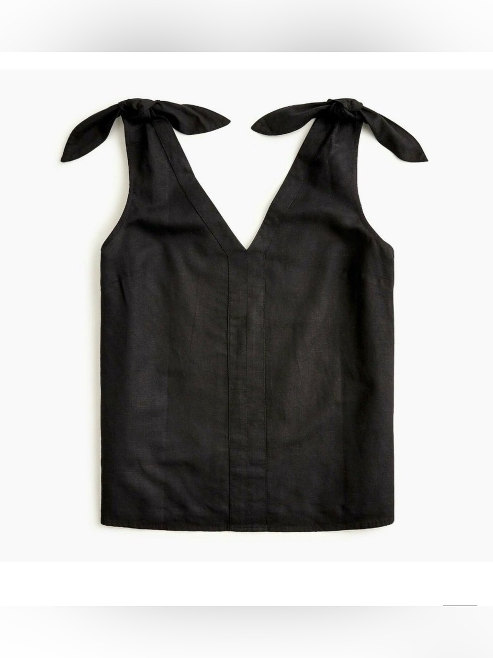 J.Crew Linen 100% Tie Shoulder Top V Meck Lagenlook Resortwear , size Small